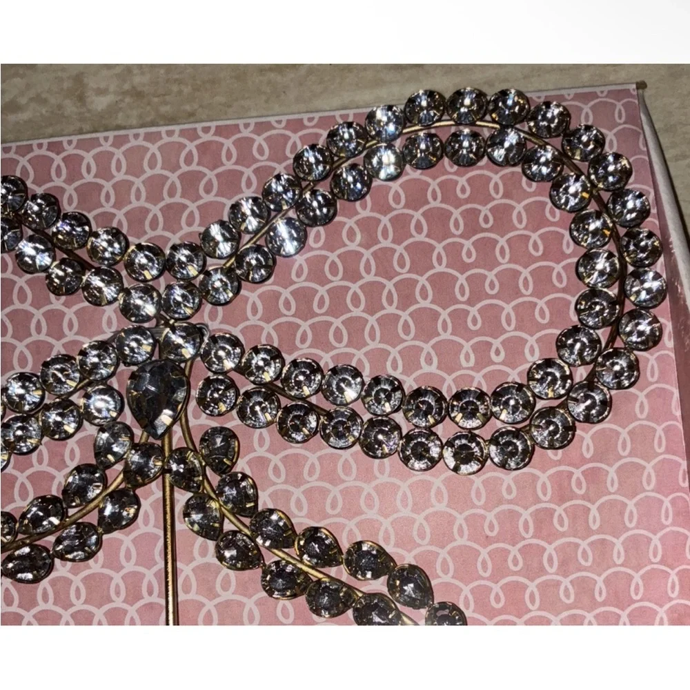 Cupcakes and Cashmere Crystal‎ Jeweled Bow Tree Topper Glam Holiday Decor NWT